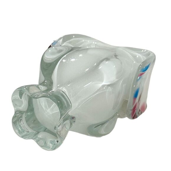 Bohemia Czech Republic Pink Blue and Brown Art Glass Hand Blown Glass Vase - Picture 9 of 9